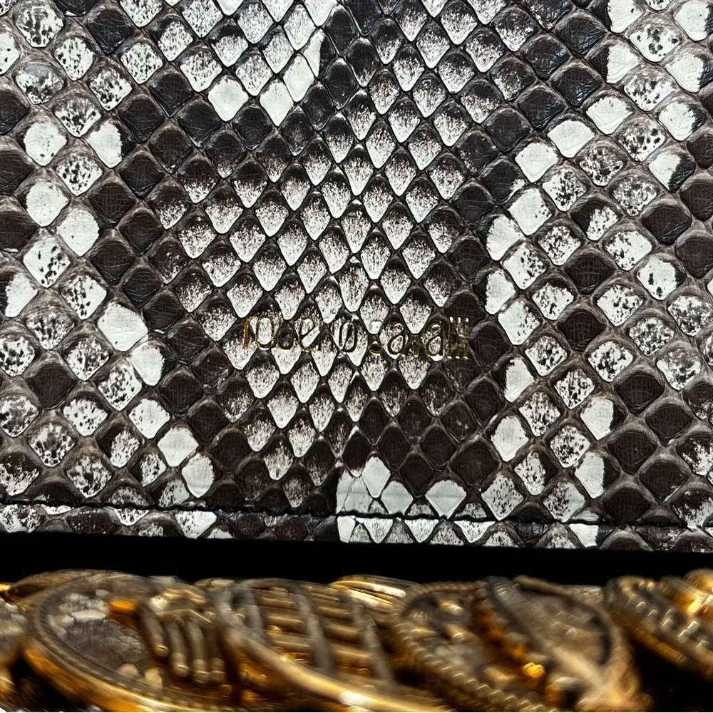 Roberto Cavalli Python Gold Coin Chain Bag - Picture 3 of 7
